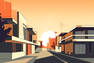 Simple Urban Architecture Minimalist Background Design