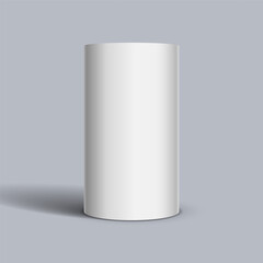 Cylinder on light background. Vector template for your design.