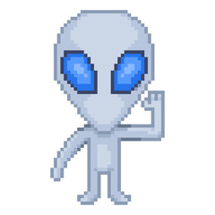 Fototapeta premium Pixel Illustration of an alien character