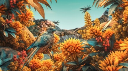 Fototapeta premium Summer Themed Lush Fractal Design Background