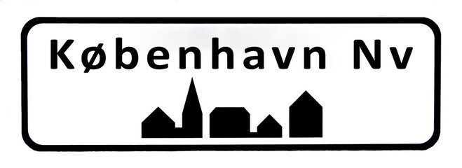 City sign of København Nv - København Nv Byskilt
