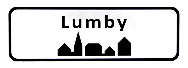 City sign of Lumby - Lumby Byskilt
