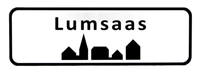 City sign of Lumsaas - Lumsaas Byskilt