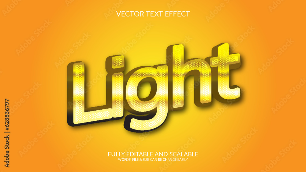 Wall mural light 3d fully editable vector eps text effect template design