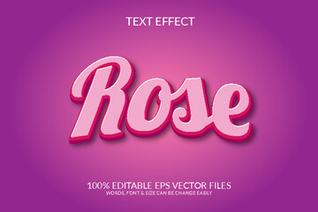 Rose 3D Fully Editable  Vector Eps Text Effect Template Design 