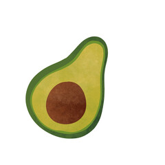 avocado isolated on white