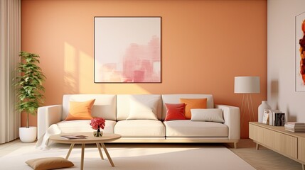 Fototapeta na wymiar white color wall mock warm tones, generative ai