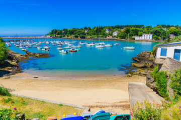 Idyllic beach in Pornic, France. View of a small cove in the Jade Coast © SerFF79