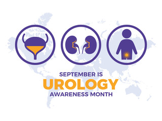 September is Urology Awareness Month vector illustration. Bladder, kidney, patient round icon set vector. Urological cancer symbol. Important day - Powered by Adobe
