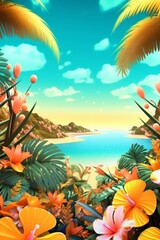 Summer Themed Lush Fractal Design Background