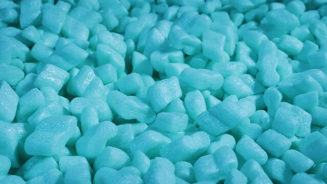 Blue Packing Peanuts Shipping Supplies Moving Shot
