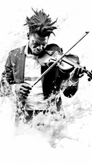 Illustration of the Independent Jazz of the 80s Music Emotion Generative AI Digital Art Wallpaper Background Journal Cover