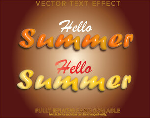 Vector replaceable Hello Summer text effect