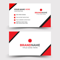 Creative Corporate Business Card template design. black and red. Modern stylish red business card design.