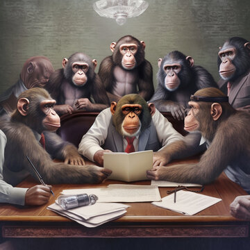 monkey businessman, generative ai
