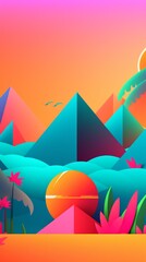 Fototapeta premium Tropical Summer Themed 3D Abstract Background