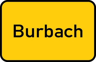 City sign of Burbach - Ortsschild von Burbach