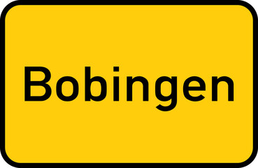 City sign of Bobingen - Ortsschild von Bobingen