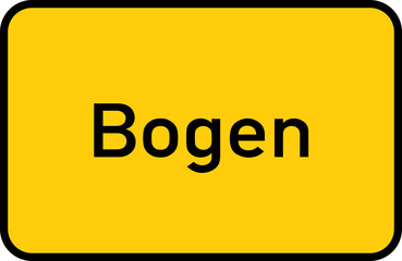 City sign of Bogen - Ortsschild von Bogen
