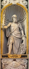  GENOVA, ITALY - MARCH 8, 2023: The statue of Prophet Elijah in the church Chiesa dei Santi Vittore e Carlo designed by Maurizio Dufour (1890 - 1898).  © Renáta Sedmáková