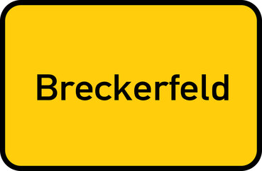 Obraz premium City sign of Breckerfeld - Ortsschild von Breckerfeld