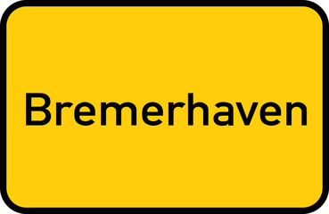 Fototapeta premium City sign of Bremerhaven - Ortsschild von Bremerhaven