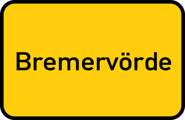 Fototapeta premium City sign of Bremervörde - Ortsschild von Bremervörde