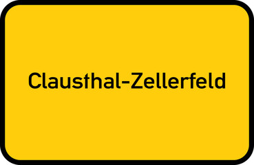 City sign of Clausthal-Zellerfeld - Ortsschild von Clausthal-Zellerfeld