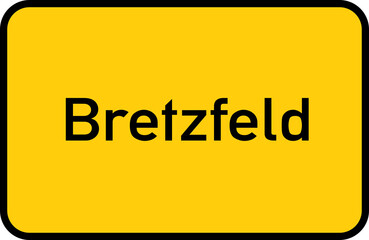 Fototapeta premium City sign of Bretzfeld - Ortsschild von Bretzfeld