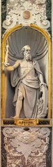  GENOVA, ITALY - MARCH 8, 2023: The statue of Prophet Elijah in the church Chiesa dei Santi Vittore e Carlo designed by Maurizio Dufour (1890 - 1898).  © Renáta Sedmáková