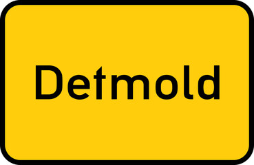City sign of Detmold - Ortsschild von Detmold