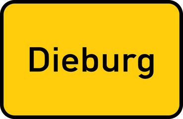 City sign of Dieburg - Ortsschild von Dieburg