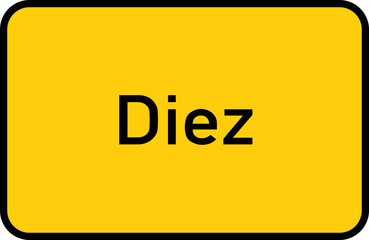 City sign of Diez - Ortsschild von Diez