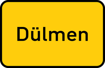 City sign of Dülmen - Ortsschild von Dülmen
