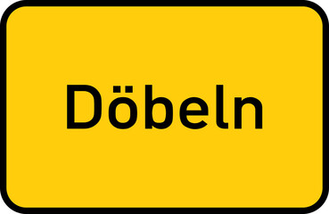 City sign of Döbeln - Ortsschild von Döbeln