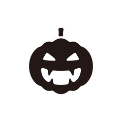 Jack-o'-lantern icon.Flat silhouette version.