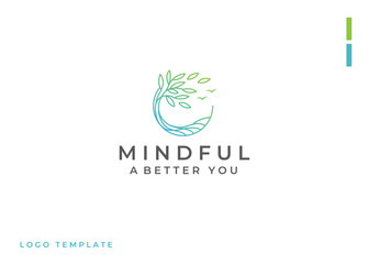 mindful vector logo design