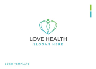 Health love therapy vector design logo