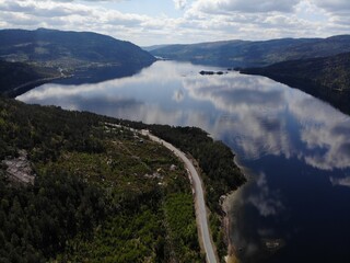 Flugbild Byglands-Fjord, Süd-Norwegen