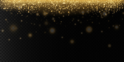 Naklejka na ściany i meble golden dust light png. Bokeh light lights effect background. Christmas glowing dust background Christmas glowing light bokeh confetti and sparkle overlay texture for your design.