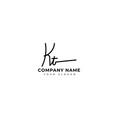 Fototapeta premium Kt Initial signature logo vector design