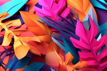 Vibrant Summer Themed 3D Abstract Background