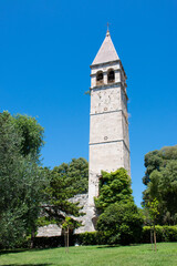 Fototapeta na wymiar The bell tower and the Chapel of Holy Arnir in Split (Zvonik i kapelica sv. Arnir) in the state of Split-Dalmatien Croatia