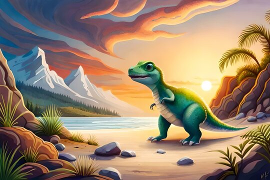 dragon in the desert Generated AI