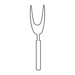 meat fork kitchen cook restaurant line doodle