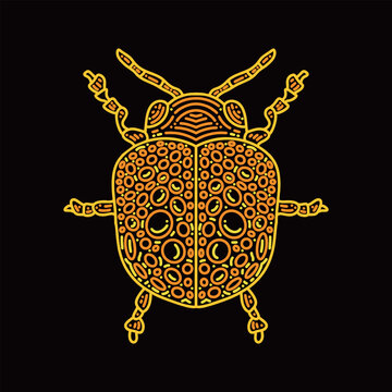 Premium Monoline Beetle Vector Graphic Design illustration Vintage style line Emblem Symbol and Icon