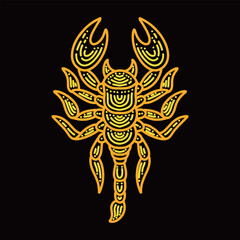 Fototapeta premium Premium Monoline scorpion Vector Graphic Design line illustration Vintage style Emblem Symbol and Icon