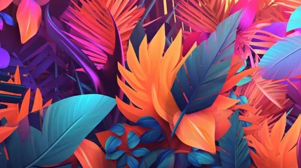 Foto op Canvas Vibrant Summer Themed 3D Abstract Background © AberrantRealities