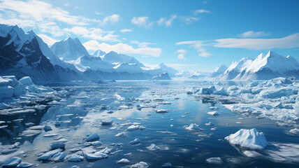 Fototapeta na wymiar ice in the antarctica, iceberg in the ocean.generative ai