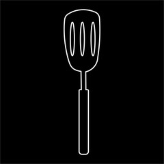 slotted kitchen spatula fry cook line doodle